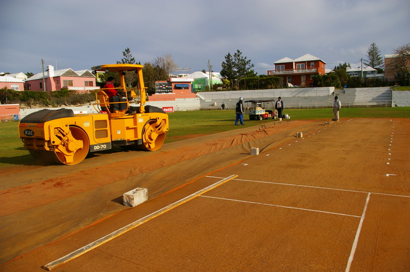 Somerset Cricket Club pitch preparation